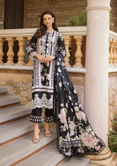 Elaf Black Pure Lawn Digital Print Embroidey Dress
