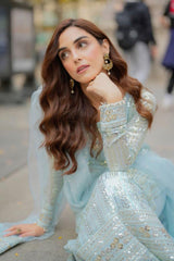 MAYA AVELINE SKY BLUE CHIFFON DRESS