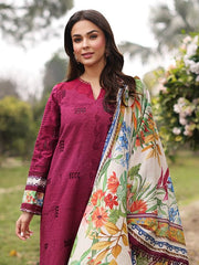 Manara Pink Chikanklari Embroidery Dress 3pc