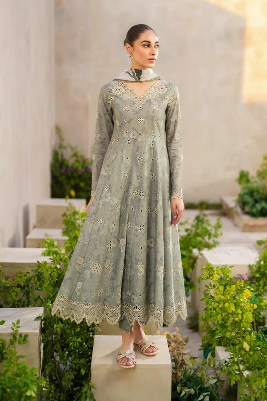 Iznik grey SFL-10 Embroidered Lawn
