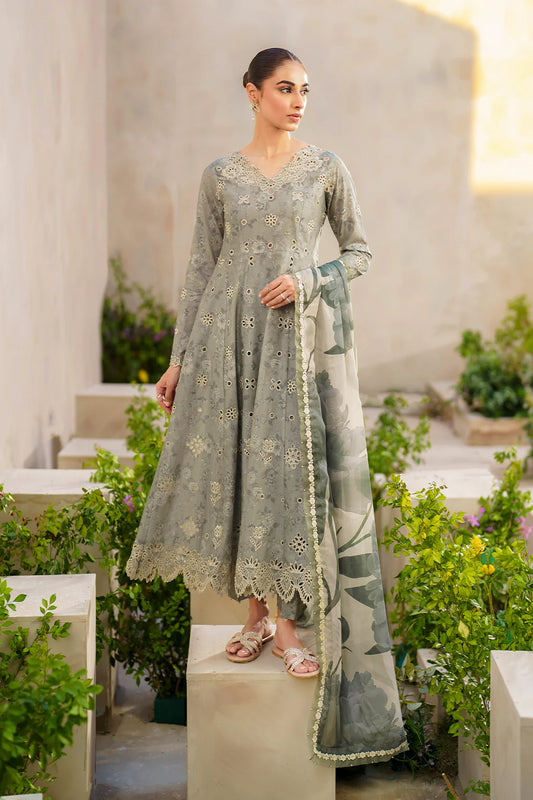 Iznik grey SFL-10 Embroidered Lawn