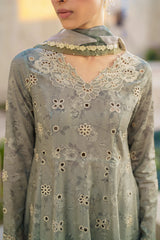 Iznik grey SFL-10 Embroidered Lawn