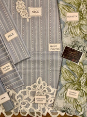 Maria B Grey Digital Lawn Embroidery New Arrival 3pc
