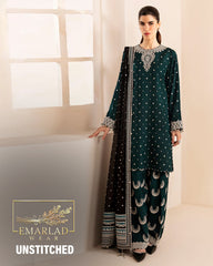 Jazmin | Premium Embroidered Raw Silk | Zinc