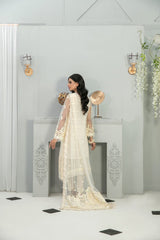 Designer Wear Formal Collection Chiffon Dress Hand Work 3pc Sami Stitched