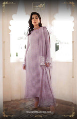 Baroque T Pink Formal Collection Stitched Chiffon Dress 3pc
