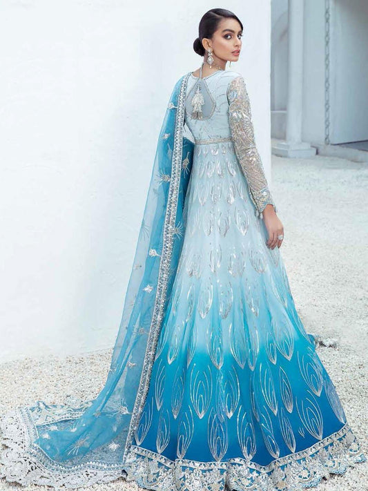 Fareesia sky Blue Bridal Collection dress