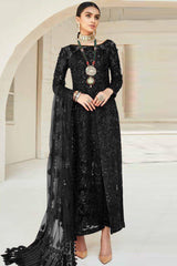 Maryam Hussain Black Formal Wear Net dress Formal Collection
