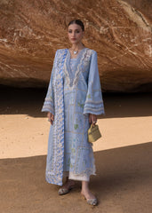Crimson | Sky blue - Luxury Lawn Collection