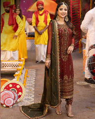 Asim Jofa Embroidered Chiffon 3 Piece Unstitched