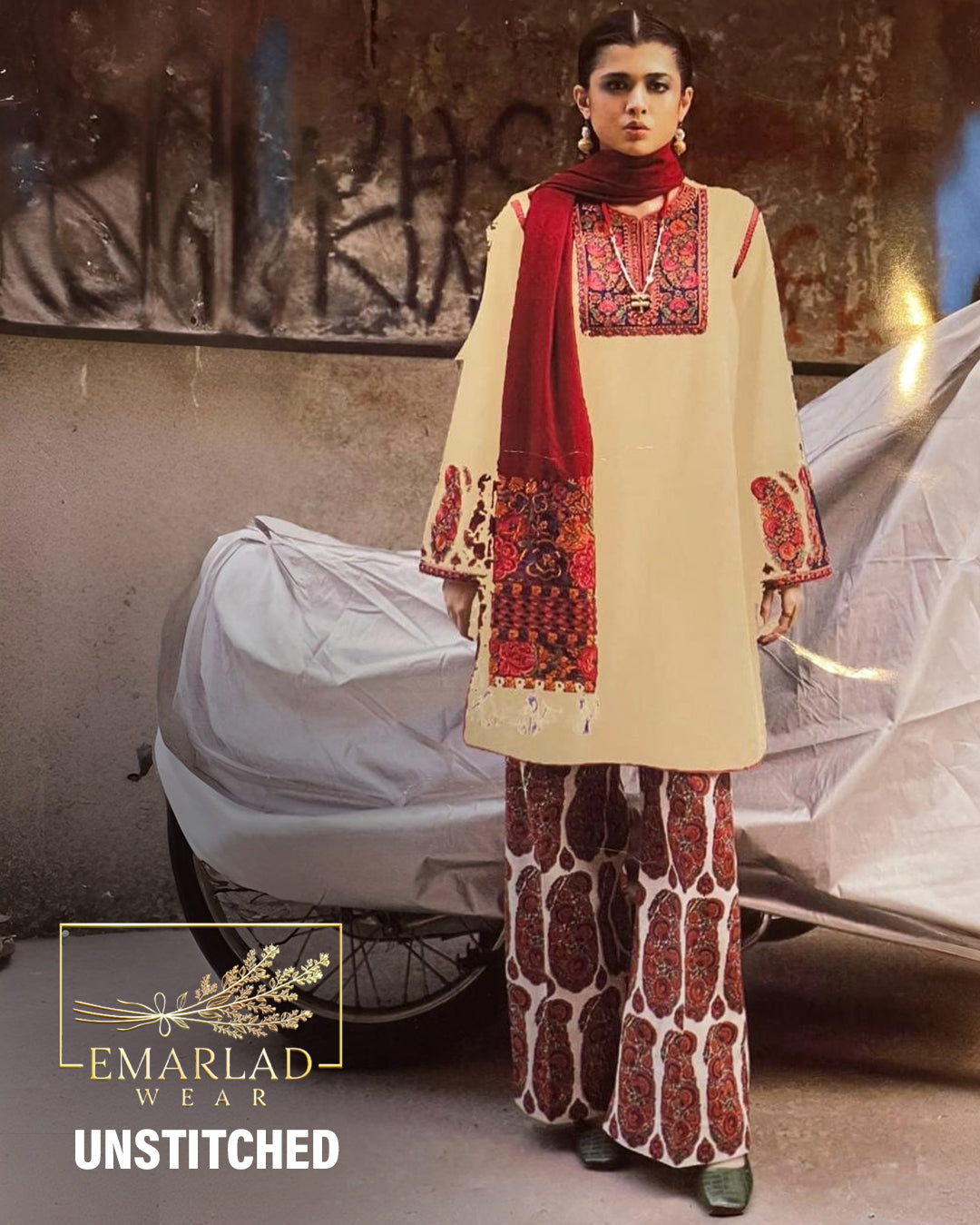 Jugnu | Skin Cream - Lawn Collection 2025