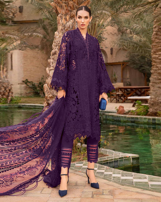 Maria b | Dark Purple - Luxury Eid Chikankari Collection (HR) 
