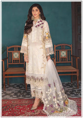 Elaf White Luxury Lawn Embroidery Collection 3pc