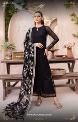 Azure Black Sami Pure Chiffon Formal Collection 3pc