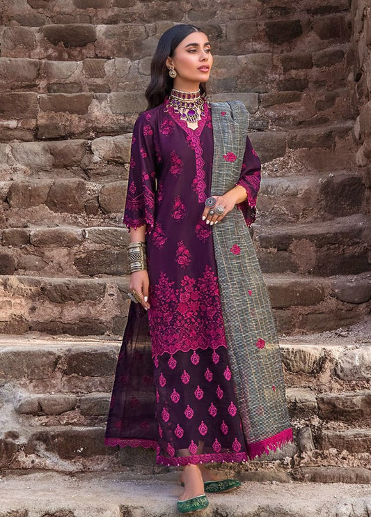 ZAINAB CHOTTANI MAGENTA CHIKANKARI LAWN DRESS