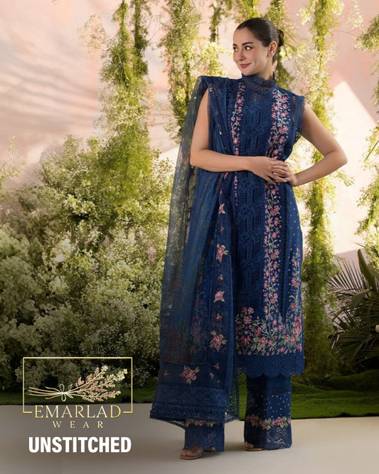 Sobia Nazir | Dark Blue - Cotton Chickenkari Collection
