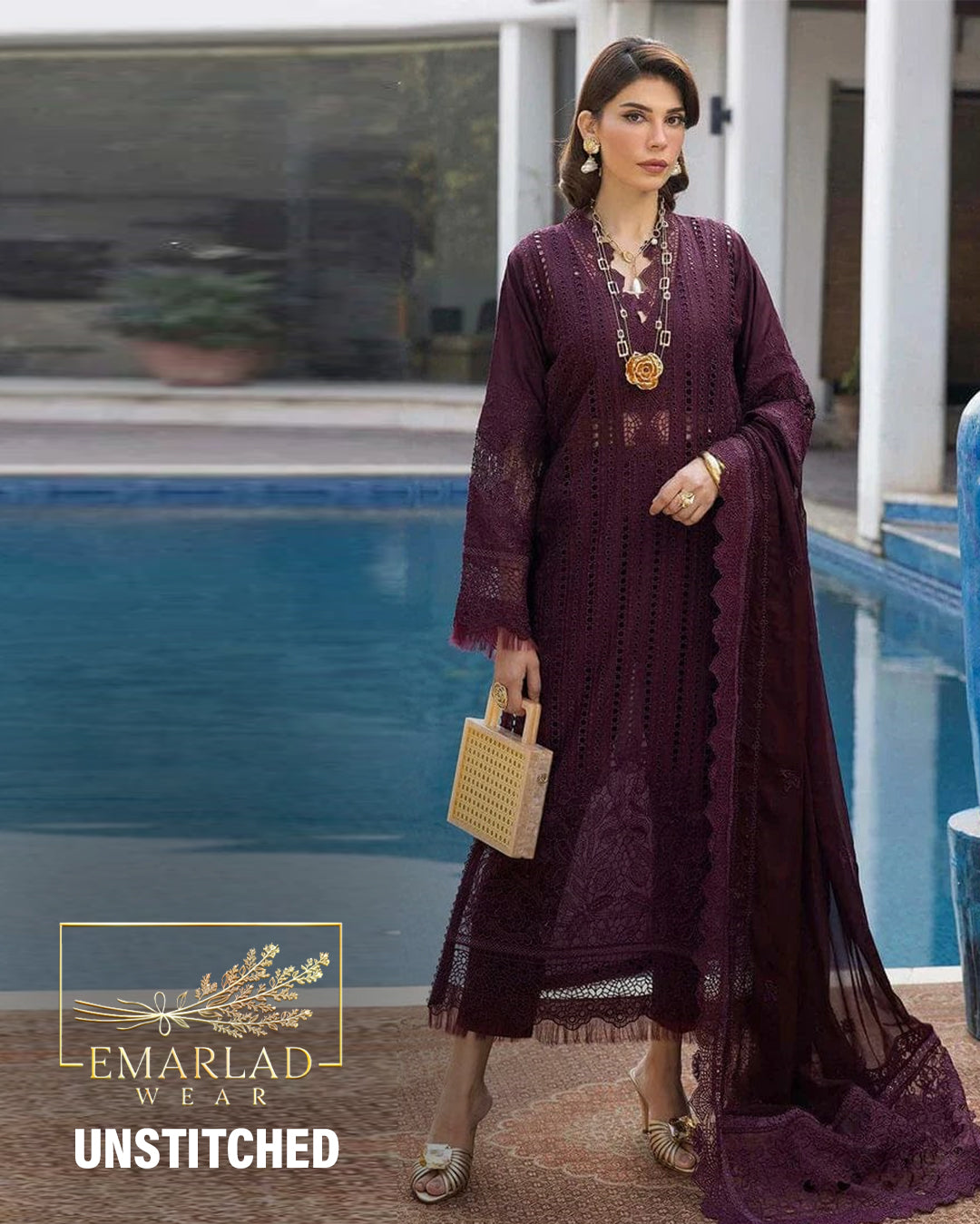 Adan Libas | Dark Purple - Cotton Chickenkari Collection