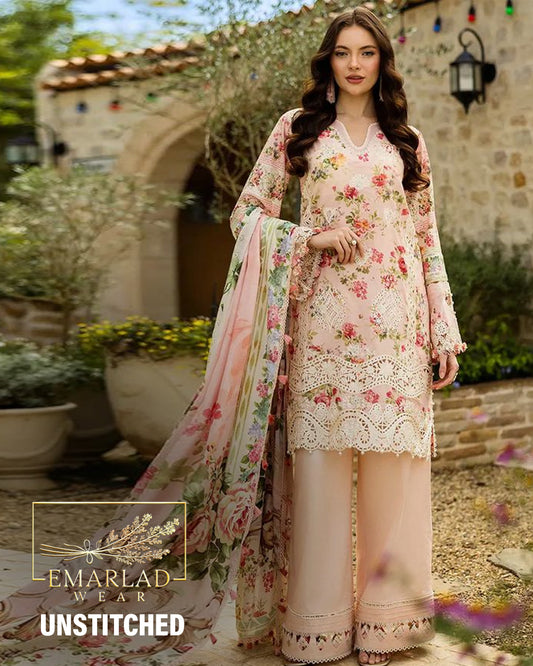 Elaf Premium True Love ELK-04B | Peach - Chikankari Collection
