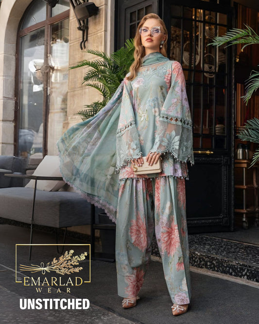 Maria B | Ice-Green - Digital Printed Lawn & Chiffon Dupatta Collection