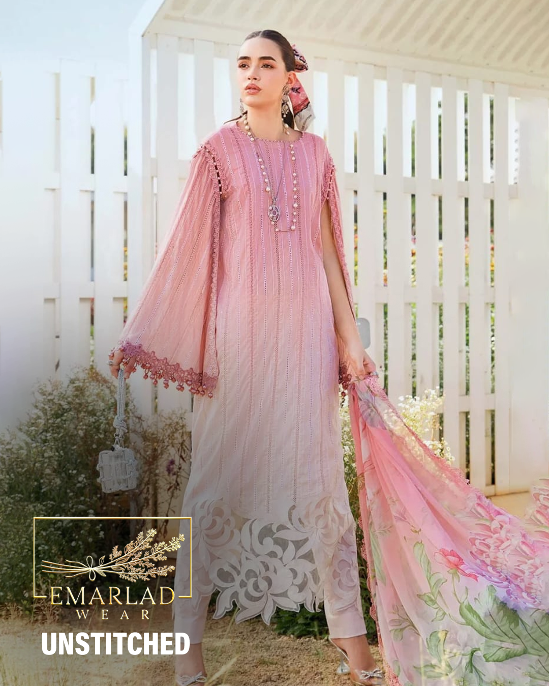 Maria B MPT-2506-A | Peach Tie & Die - Lawn Collection