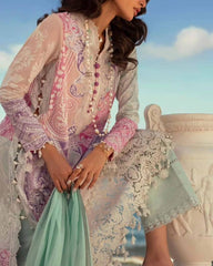 SS Muzlin Green Multi Pure Lawn Embroidery 3pc