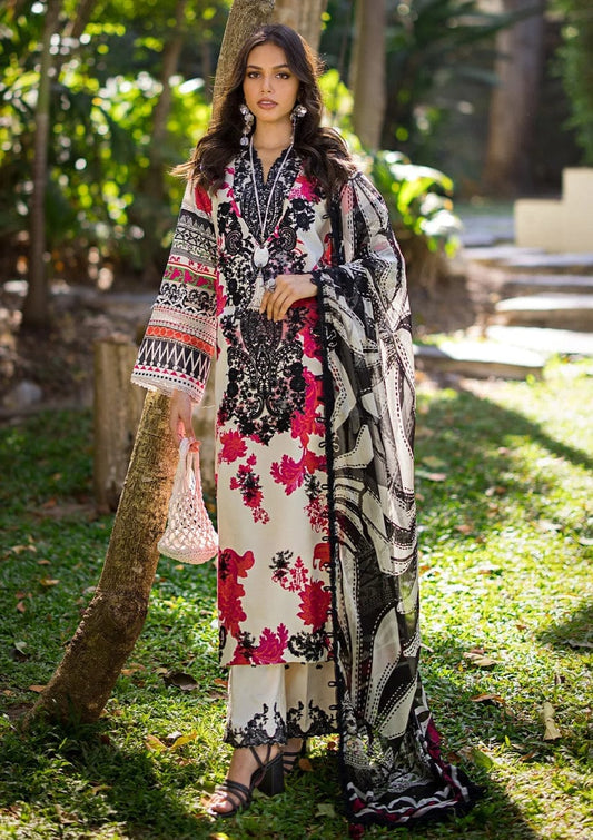 Elaf black gala Pure Lawn Embroidery Collection 3pc