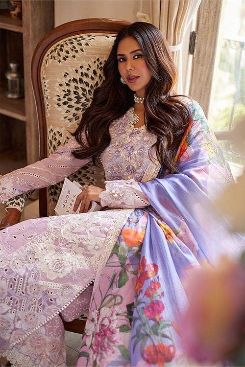 Mushq Pink Light Luxury Lawn Embroidery Dress