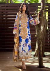 Elaf Blue Pure Lawn Embroidery Collection 3pc