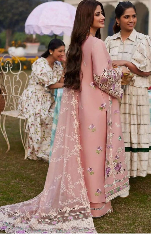 Elaf T Pink Luxury Dress Chikankari Embroidery Collection