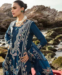 Crimson Blue New Arrival Luxury Lawn Chikankari Dress
