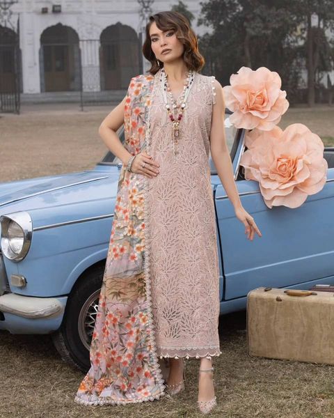 Ittehad Tpink Shifli Chikankari Embroidery Dress 3pc