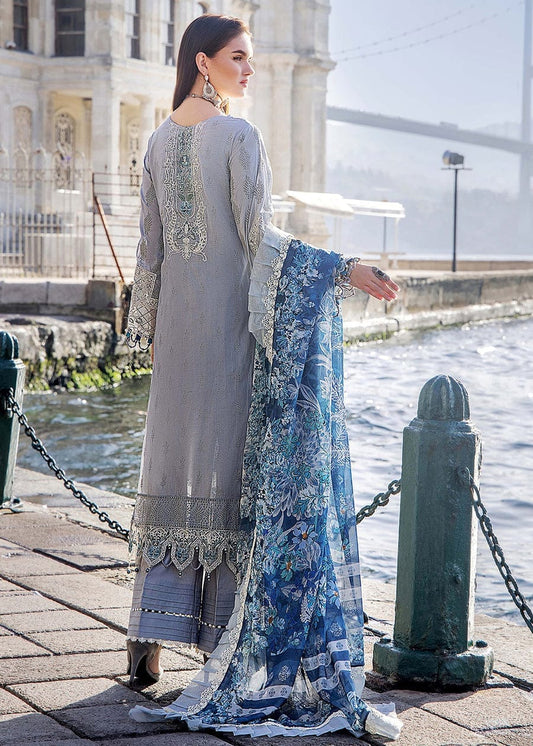 Adan Libas Gray Luxury Lawn Embroidery Chikankari