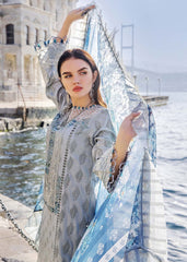 Adan Libas Gray Luxury Lawn Embroidery Chikankari