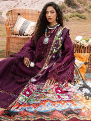 Bin Ilyas Maroon Chikankari Lawn Embroidery Dress 3pc