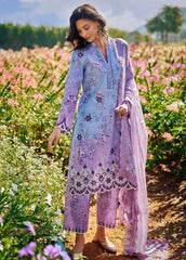 Alessia Purple Digital Pure Lawn Embroidery Chikankari Dress