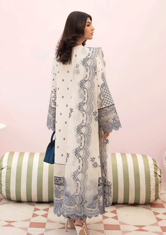 Afrozeh Off White Chikankari Lawn Embroidery Dress 3pc