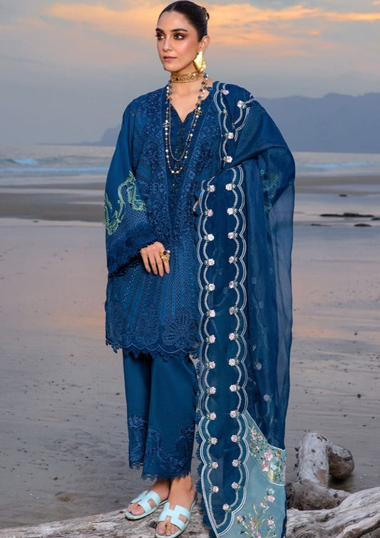 Crimson Blue New Arrival Chikankari Embroidery Dress