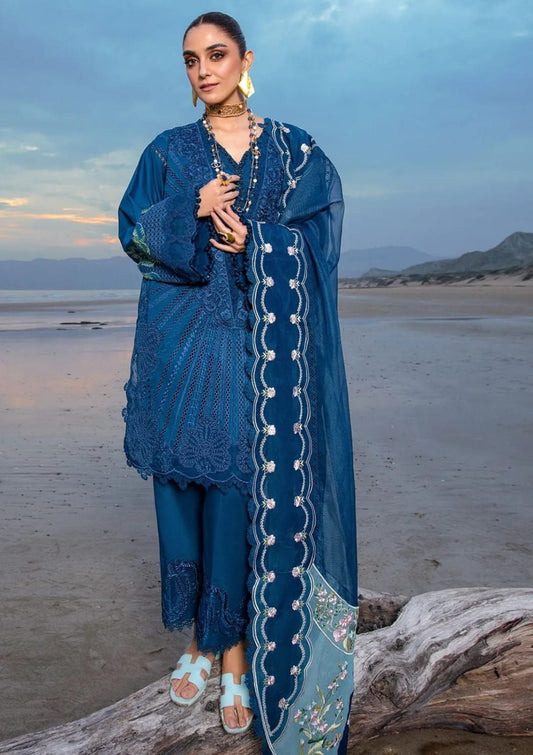Crimson Blue New Arrival Chikankari Embroidery Dress