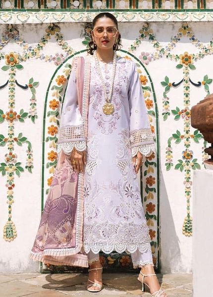 Mushq Purple Light Chikankari Lawn Embroidery Dress 3pc