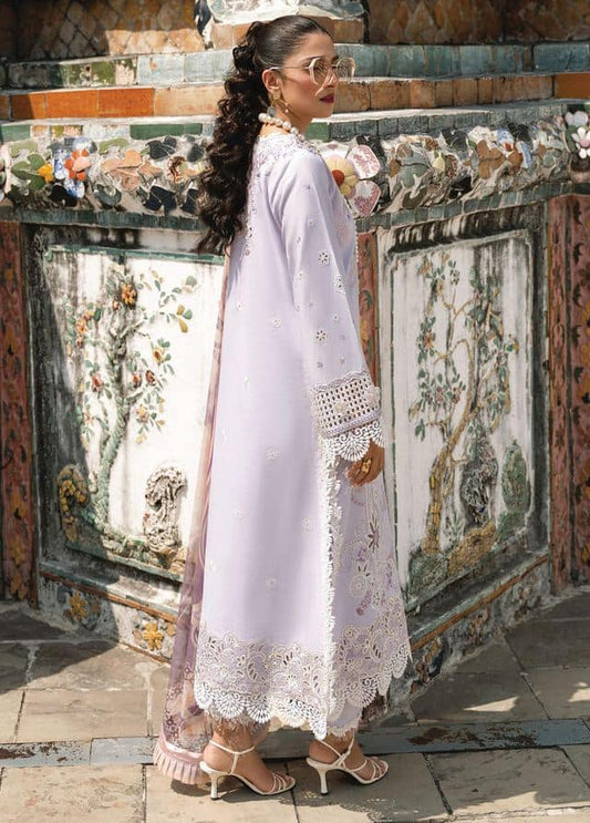 Mushq Purple Light Chikankari Lawn Embroidery Dress 3pc