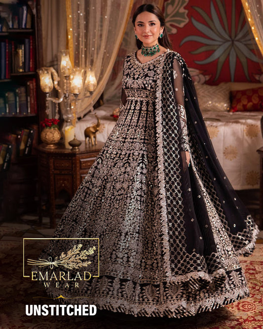 Asim Jofa Black Maxi Chiffon Collection