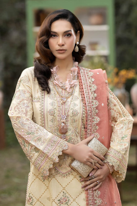 Imrozia Cream Chikankari Lawn Embroidery Dress New Aarrival