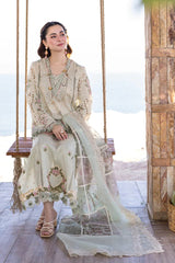 Qalamkar Light Green Chikankari Embroidery Dress
