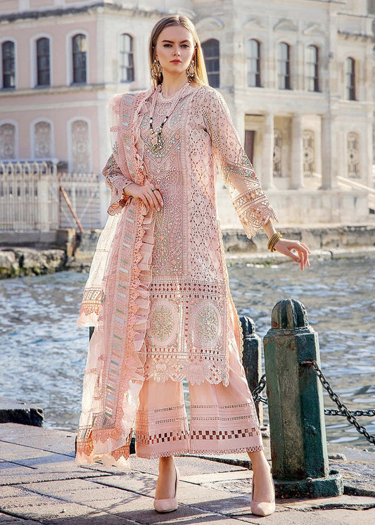 Adan Libas Pink Luxury Lawn Chikankari Dress 3pc