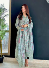 Iznik green Dastan Pure Lawn Embroidery New Arrival 3pc