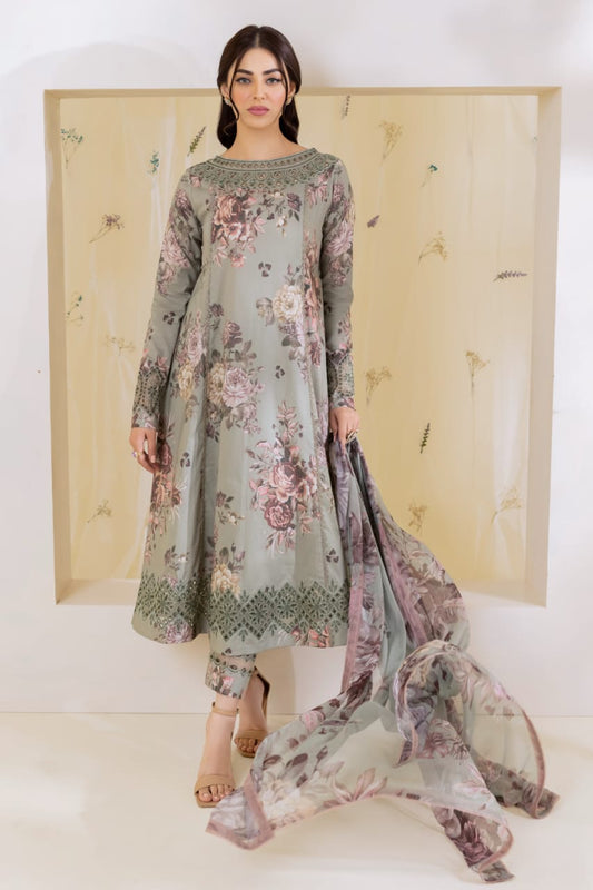 Iznik Green Digital Emb New Arrival Lawn 3pc