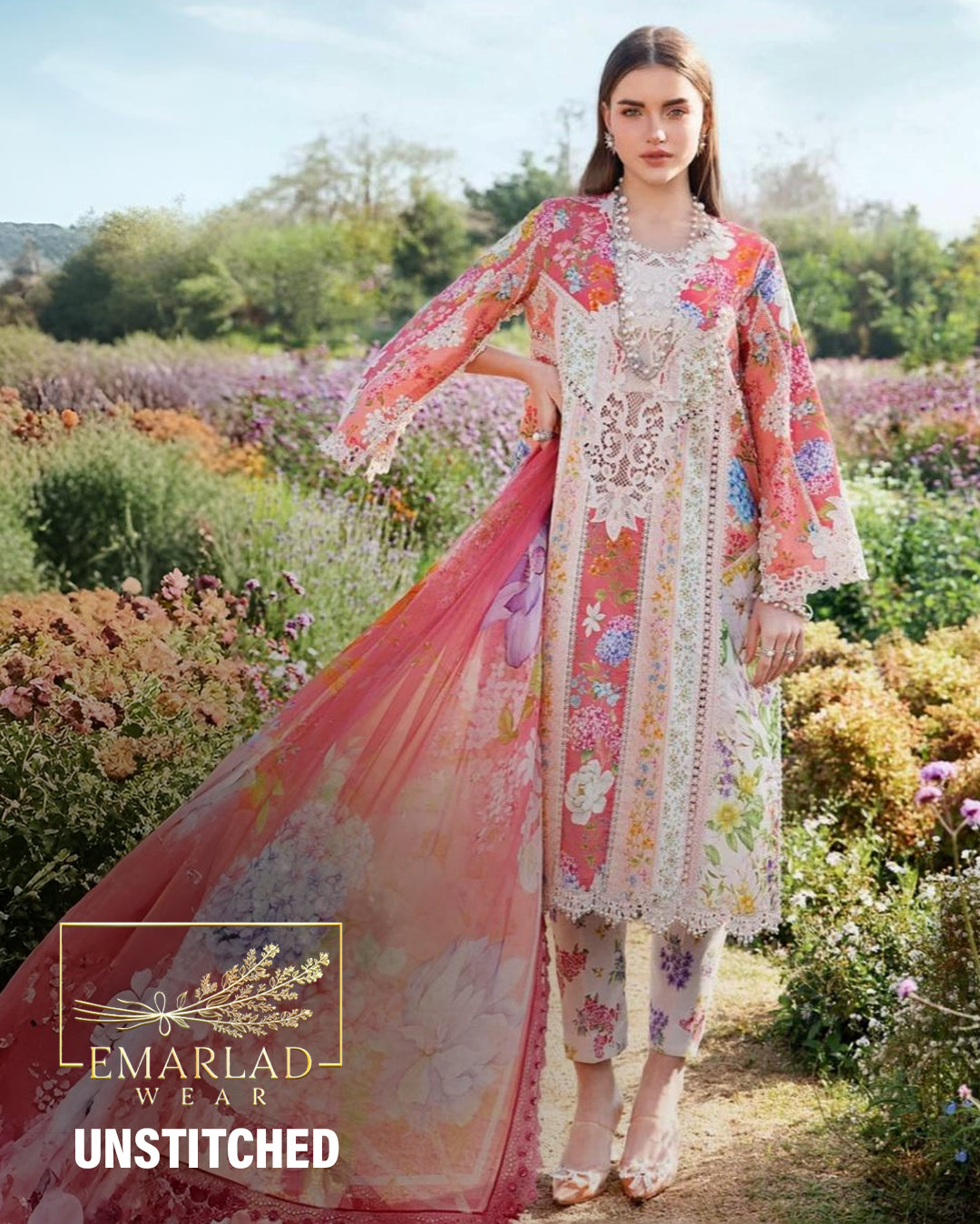 Maria B MPT-2509-B| Pink - Lawn Collection