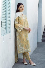 Baroque Skin Digital Print Embroidery Full Suit Print Dress