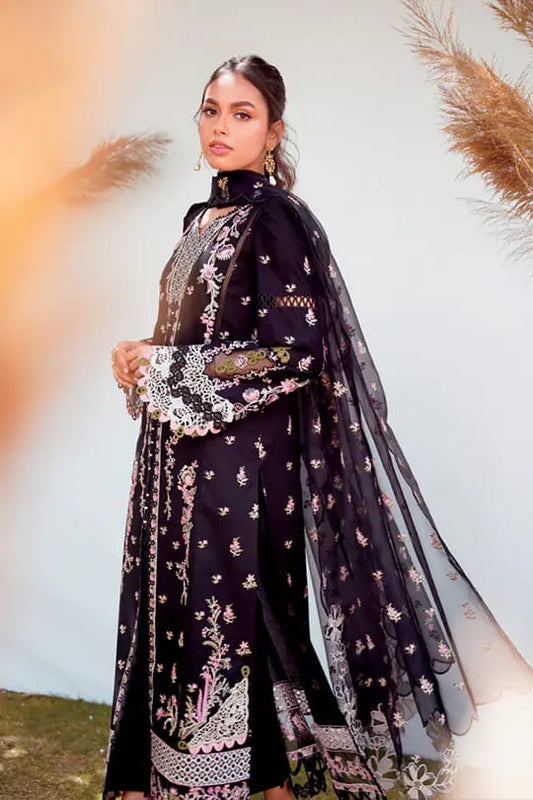 Qalamkar Black Luxury Lawn Embroidery Collection