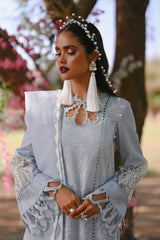 Qalamkar Grey Luxury Lawn Embroidery Collection